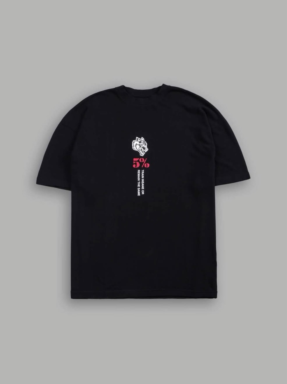 Darc Sport Black Tee with Vertical White & Red Graphic